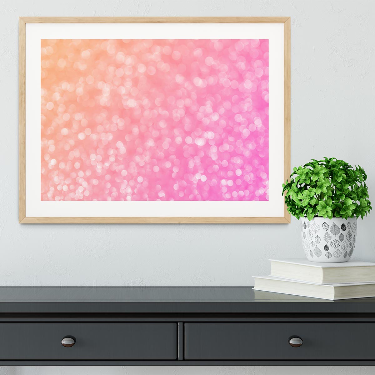 Pink glitter christmas abstract Framed Print - Canvas Art Rocks - 3