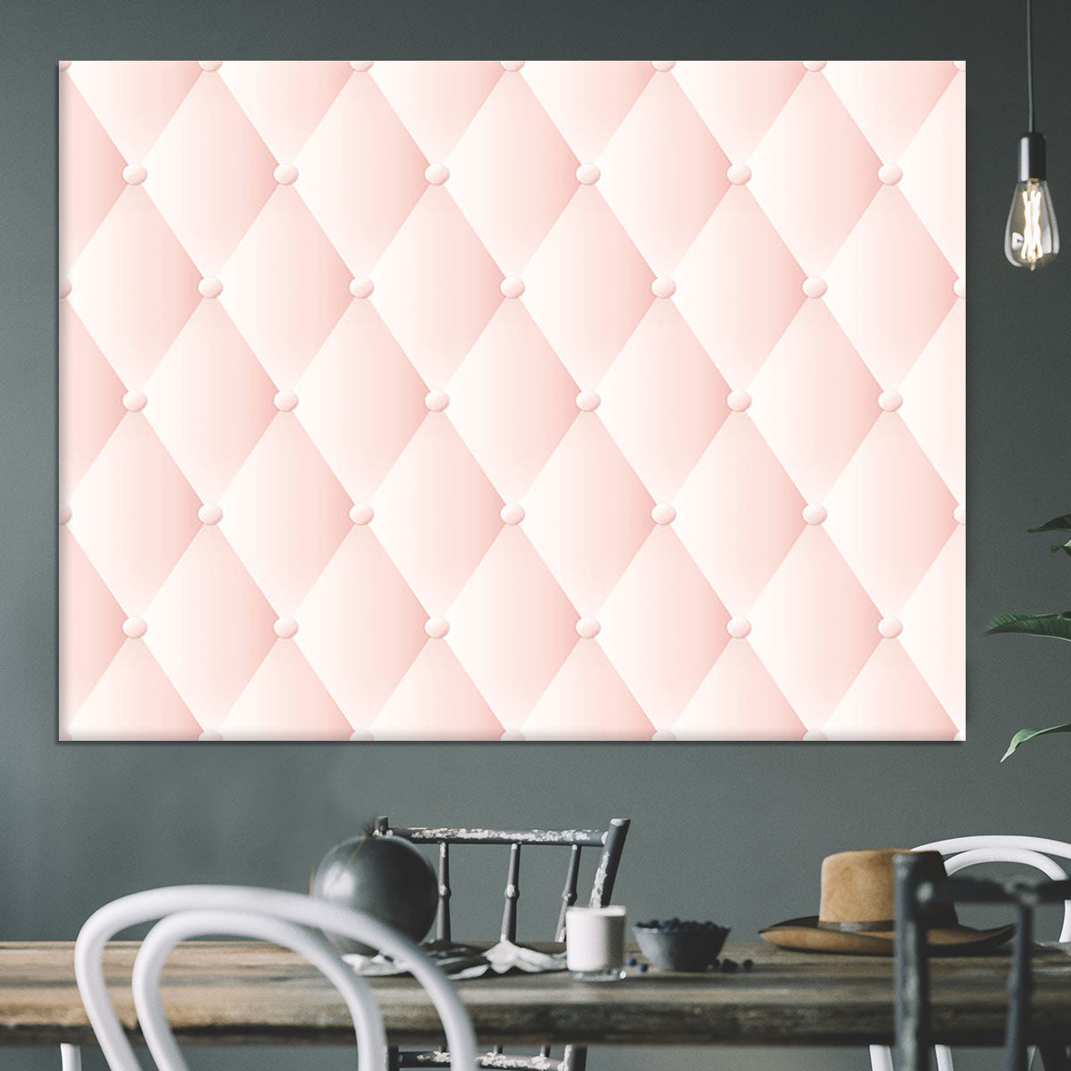 Pink upholstery vector abstract Canvas Print or Poster - Canvas Art Rocks - 3