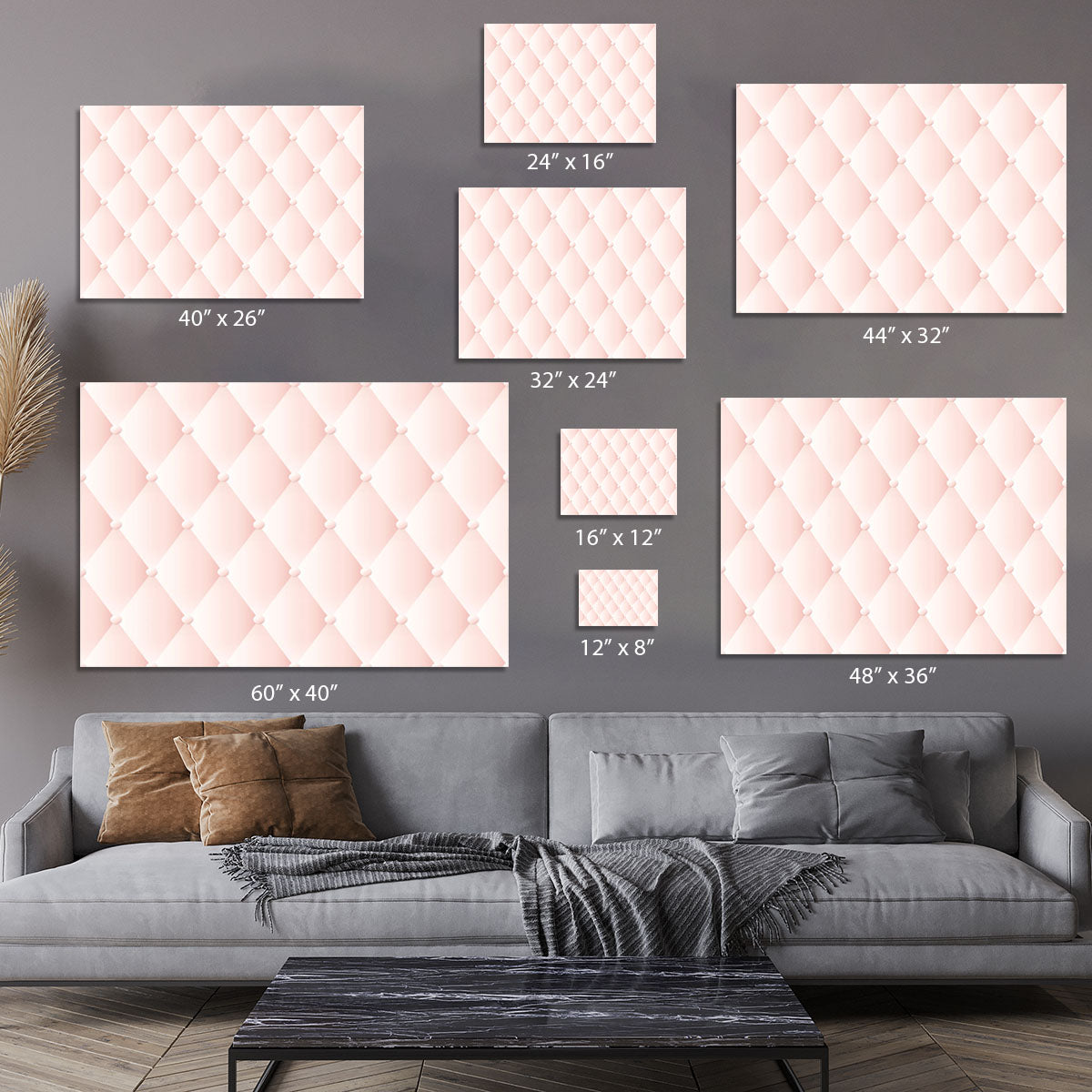 Pink upholstery vector abstract Canvas Print or Poster - Canvas Art Rocks - 7