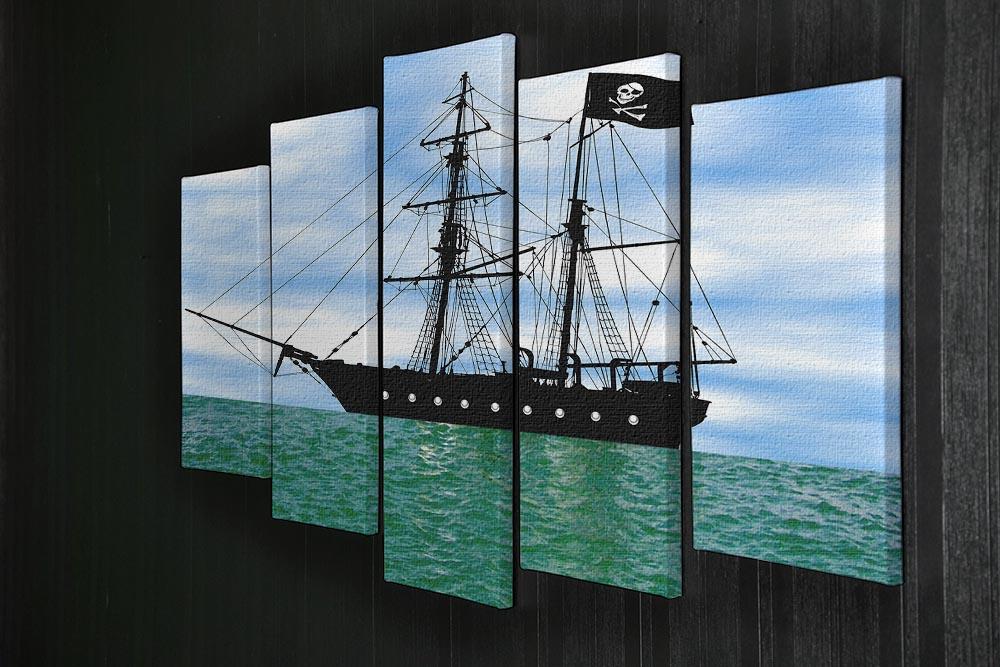 Pirate ship at anchor 5 Split Panel Canvas - Canvas Art Rocks - 2