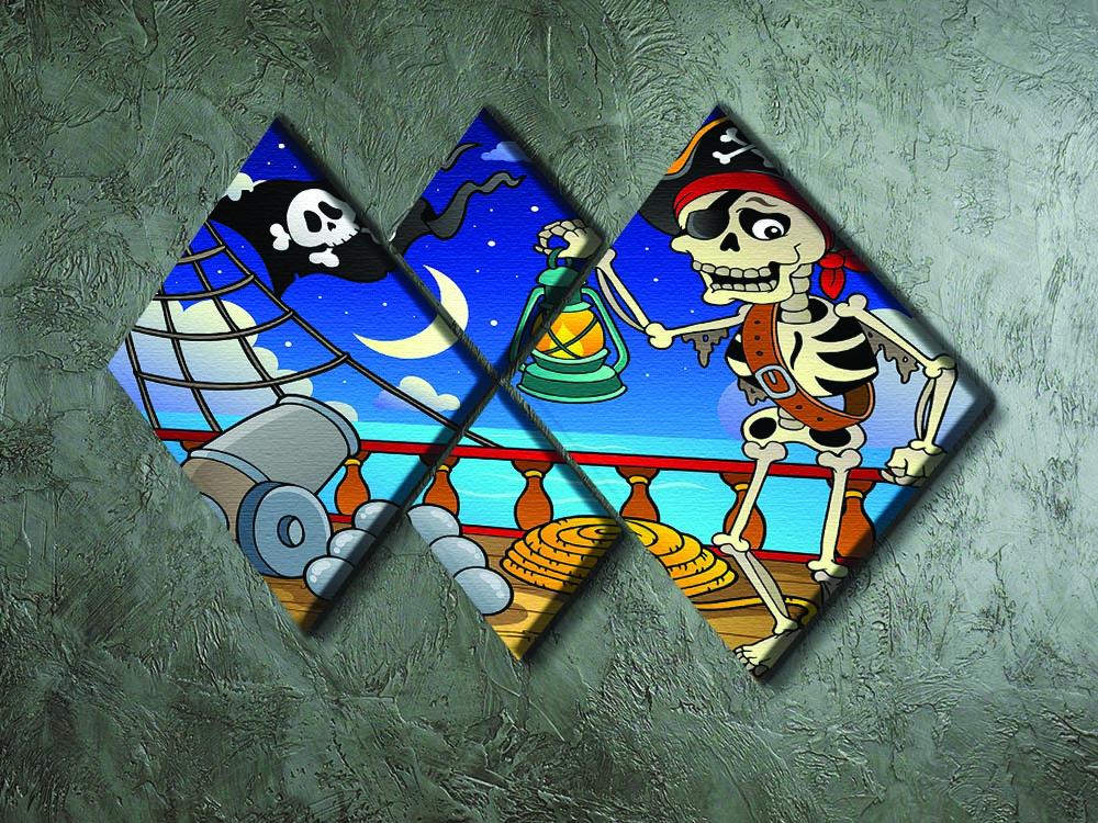 Pirate ship deck theme 6 4 Square Multi Panel Canvas - Canvas Art Rocks - 2