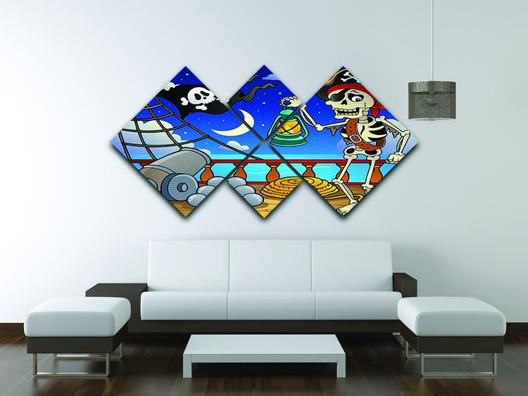 Pirate ship deck theme 6 4 Square Multi Panel Canvas - Canvas Art Rocks - 3