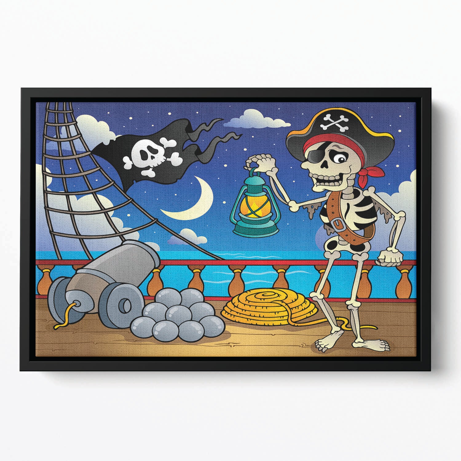 Pirate ship deck theme 6 Floating Framed Canvas