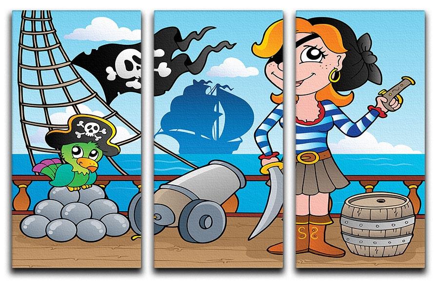 Pirate ship deck theme 8 3 Split Panel Canvas Print - Canvas Art Rocks - 1