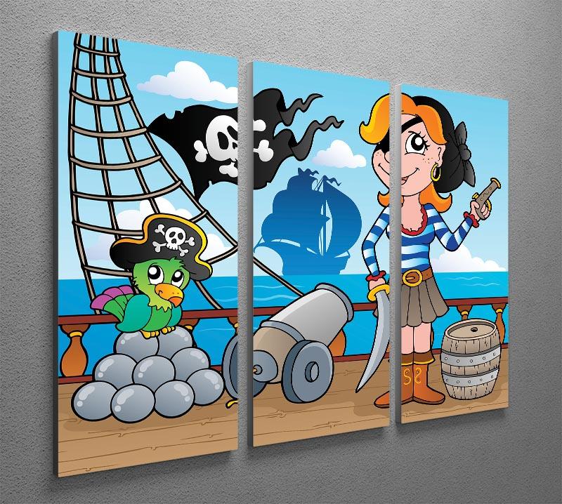 Pirate ship deck theme 8 3 Split Panel Canvas Print - Canvas Art Rocks - 2