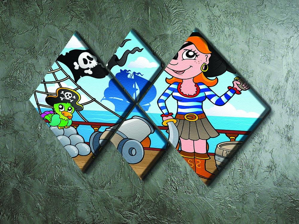 Pirate ship deck theme 8 4 Square Multi Panel Canvas - Canvas Art Rocks - 2