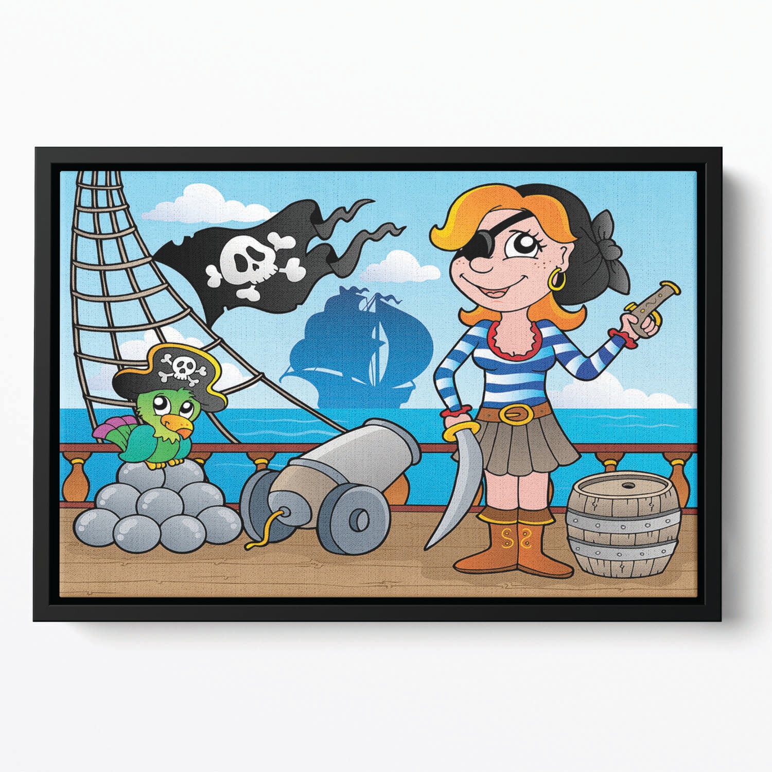 Pirate ship deck theme 8 Floating Framed Canvas