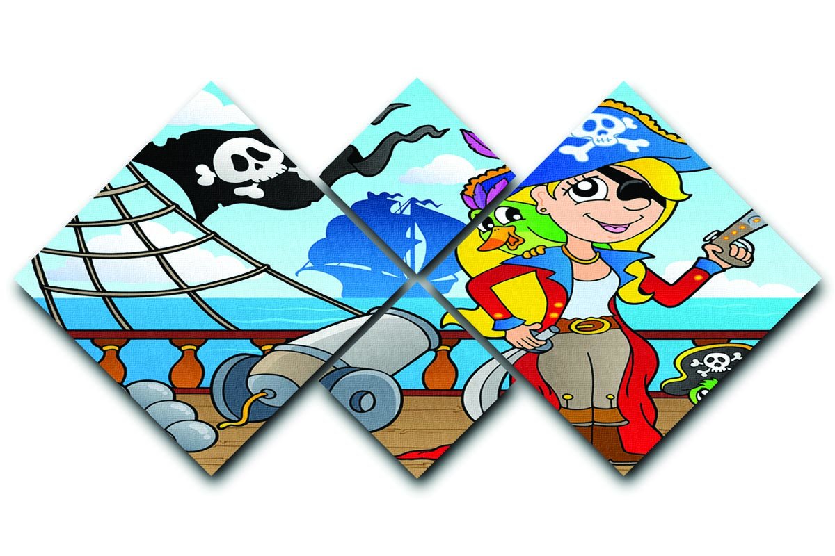 Pirate ship deck theme 9 4 Square Multi Panel Canvas  - Canvas Art Rocks - 1