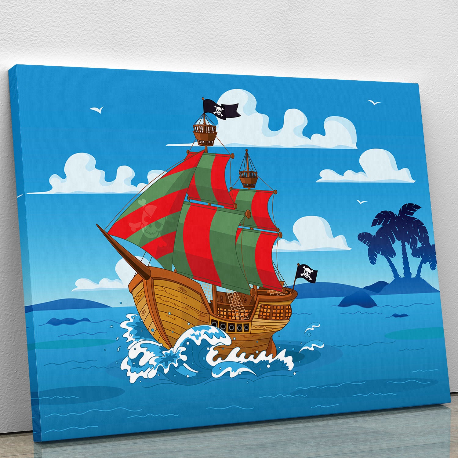 Pirate ship sails the seas Canvas Print or Poster - Canvas Art Rocks - 1