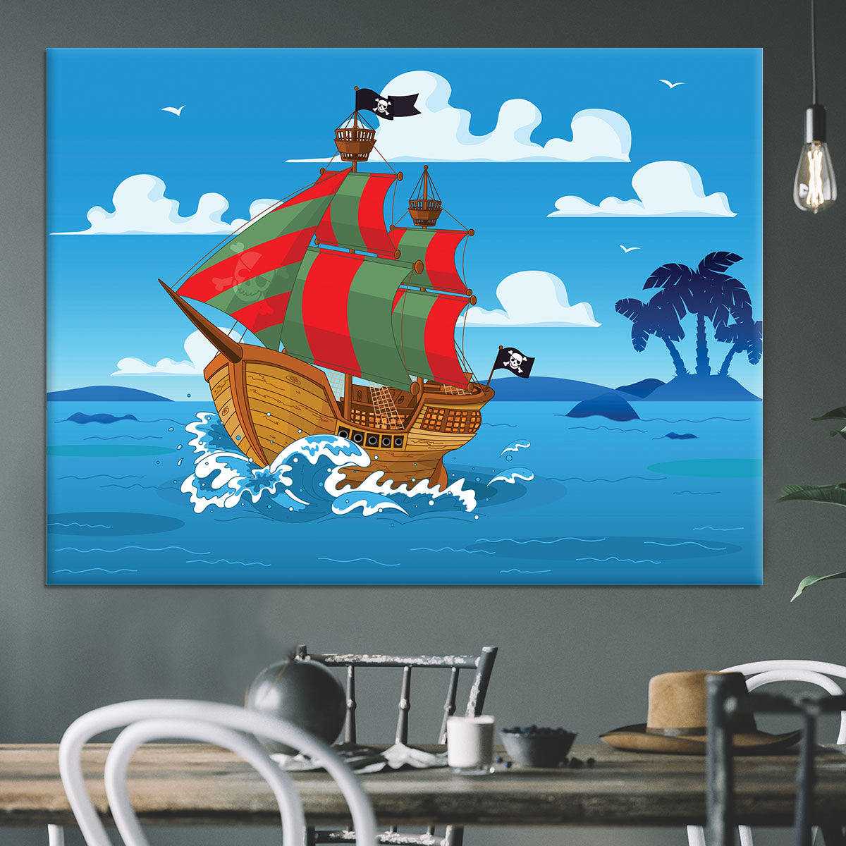 Pirate ship sails the seas Canvas Print or Poster - Canvas Art Rocks - 3