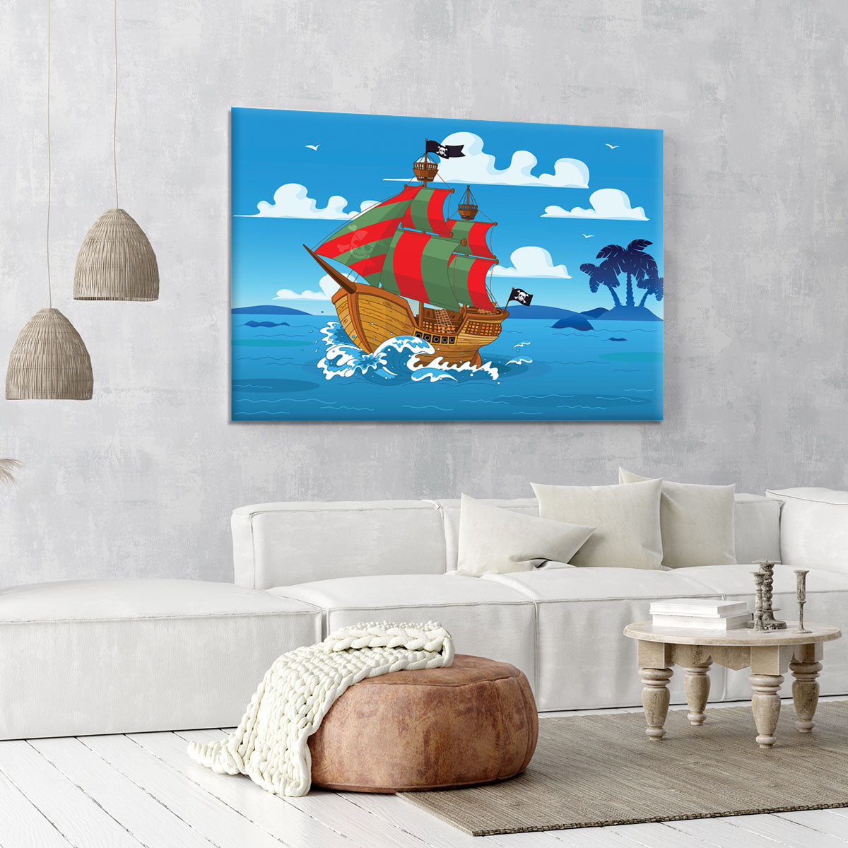 Pirate ship sails the seas Canvas Print or Poster - Canvas Art Rocks - 6