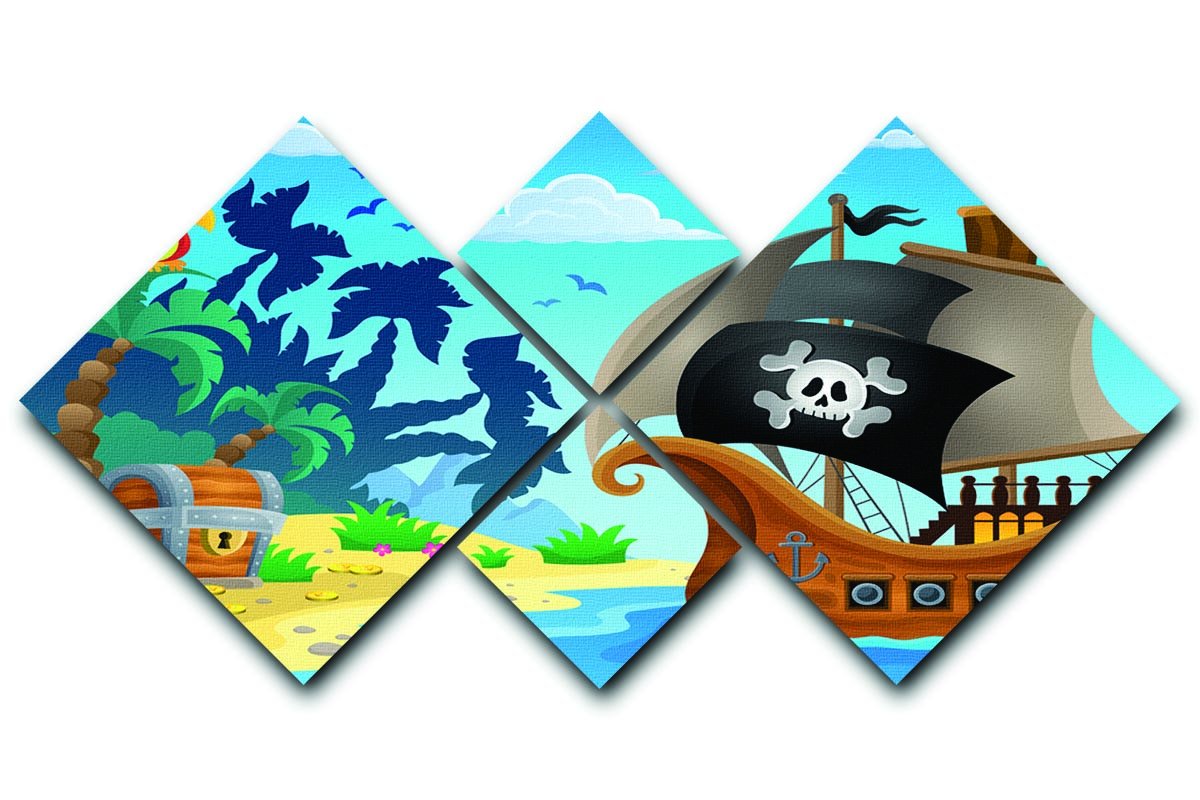 Pirate ship topic image 5 4 Square Multi Panel Canvas  - Canvas Art Rocks - 1