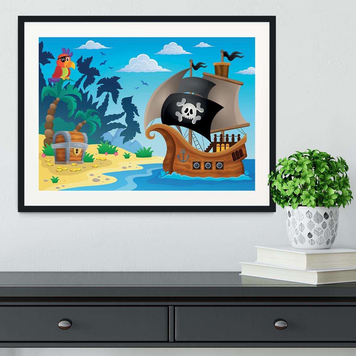 Pirate ship topic image 5 Framed Print - Canvas Art Rocks - 1