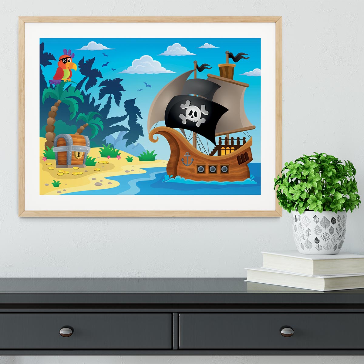 Pirate ship topic image 5 Framed Print - Canvas Art Rocks - 3