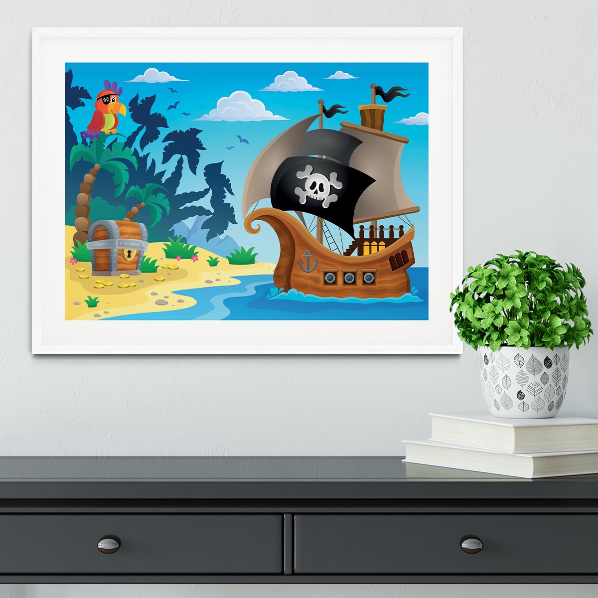 Pirate ship topic image 5 Framed Print - Canvas Art Rocks - 5