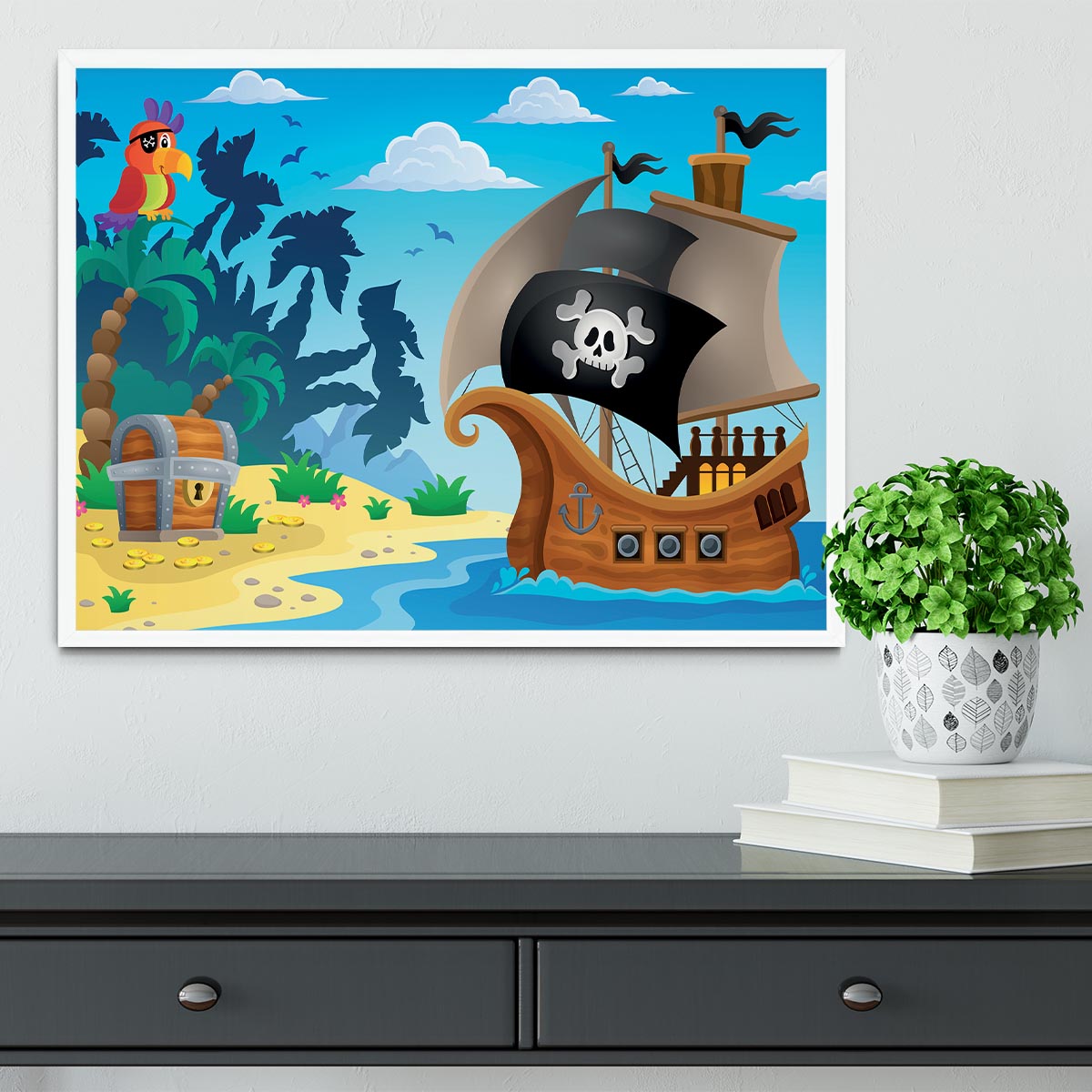 Pirate ship topic image 5 Framed Print - Canvas Art Rocks -6