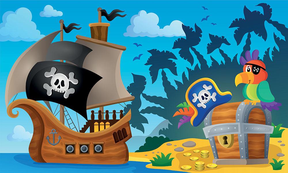 Pirate ship topic image 6 Wall Mural Wallpaper - Canvas Art Rocks - 1