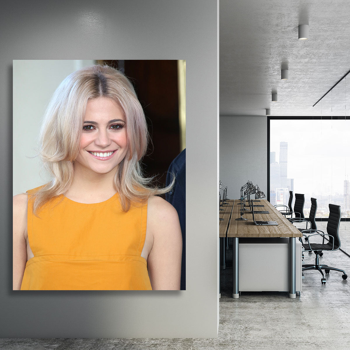 Pixie Lott in yellow Canvas Print or Poster - Canvas Art Rocks - 3