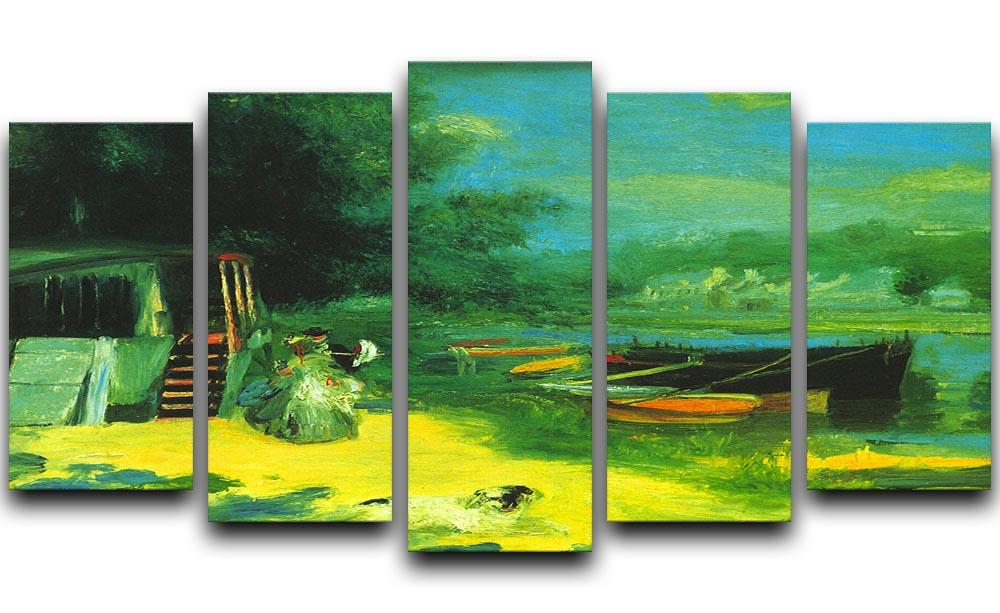 Place for Bading by Renoir 5 Split Panel Canvas  - Canvas Art Rocks - 1
