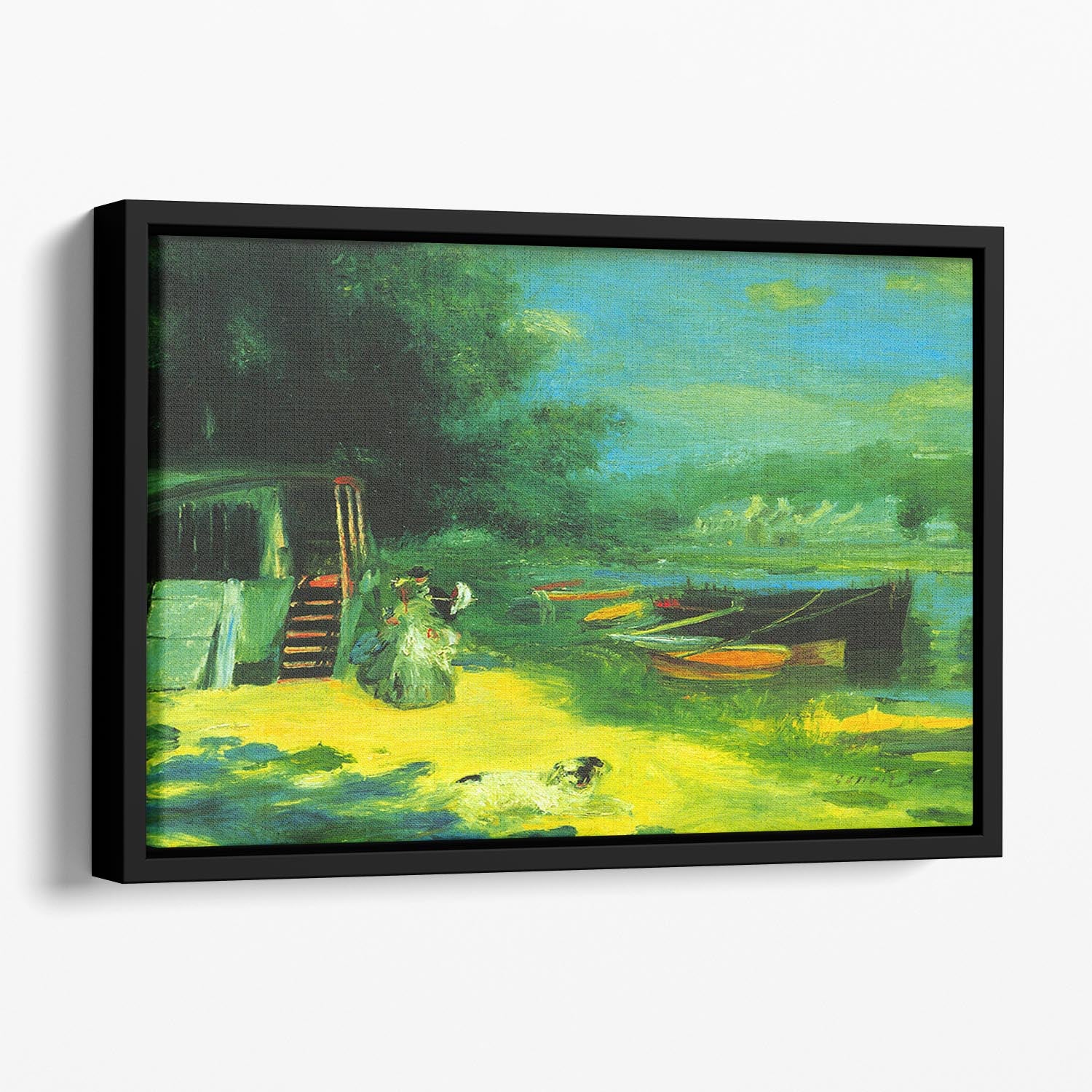Place for Bading by Renoir Floating Framed Canvas