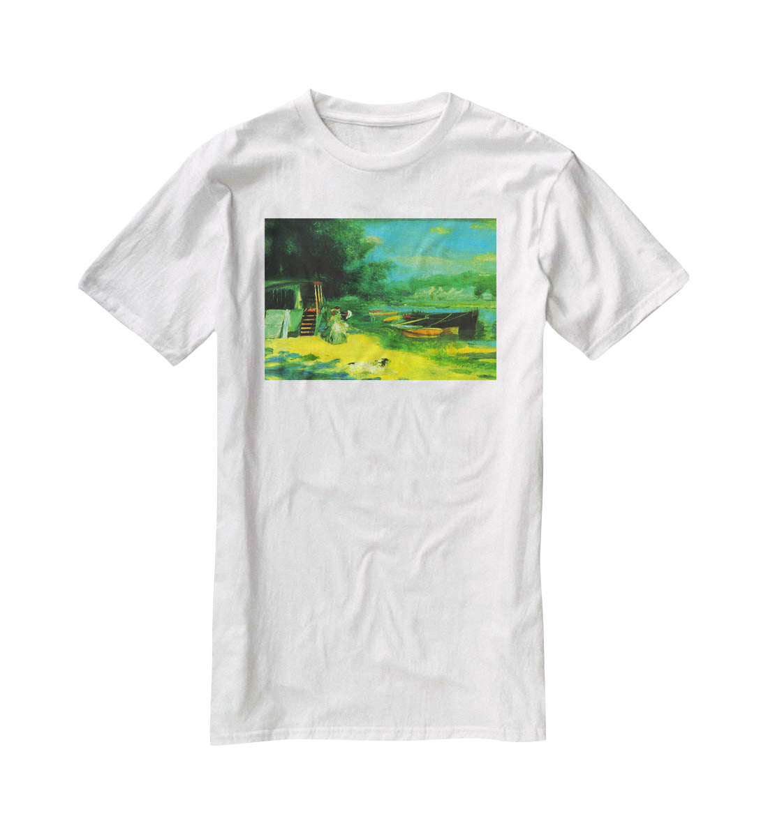 Place for Bading by Renoir T-Shirt - Canvas Art Rocks - 5
