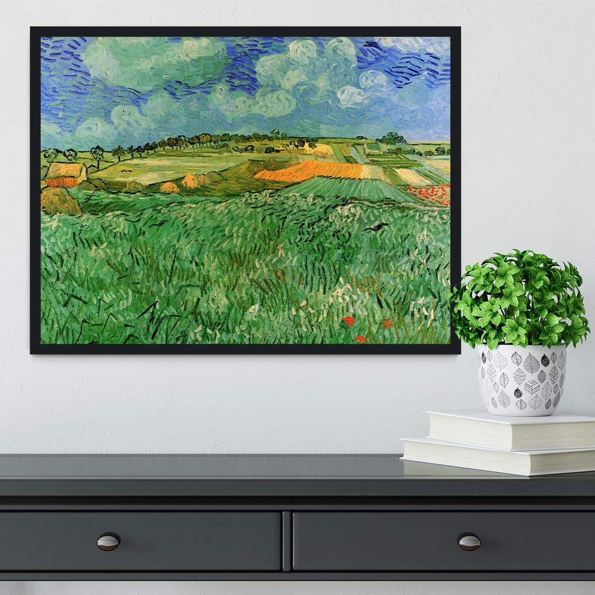 Plain Near Auvers by Van Gogh Framed Print - Canvas Art Rocks - 2