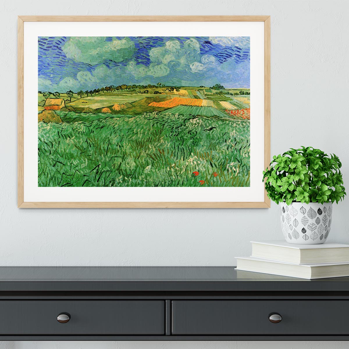 Plain Near Auvers by Van Gogh Framed Print - Canvas Art Rocks - 3