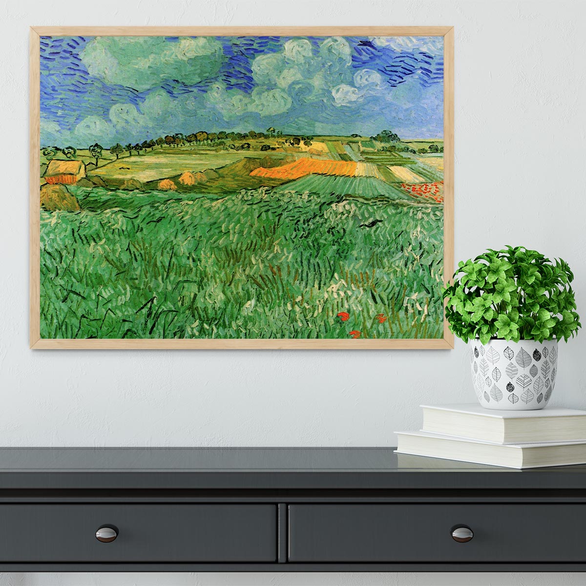Plain Near Auvers by Van Gogh Framed Print - Canvas Art Rocks - 4