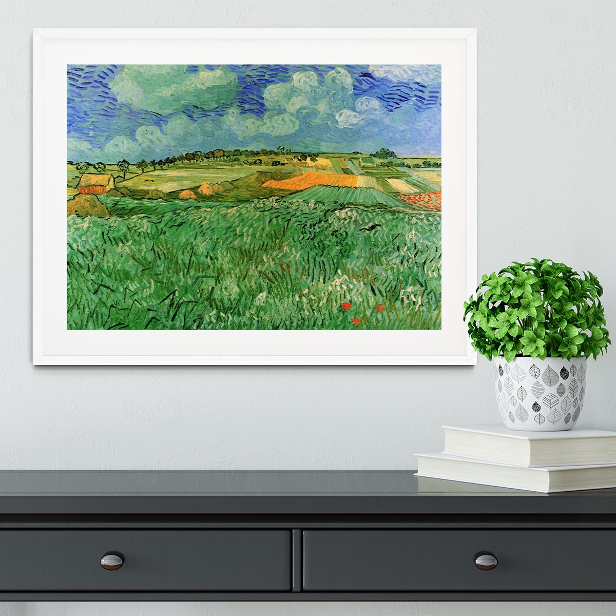 Plain Near Auvers by Van Gogh Framed Print - Canvas Art Rocks - 5