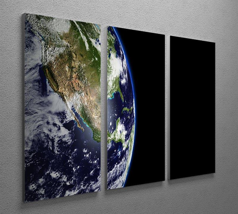 Planet Earth in universe or space 3 Split Panel Canvas Print - Canvas Art Rocks - 2