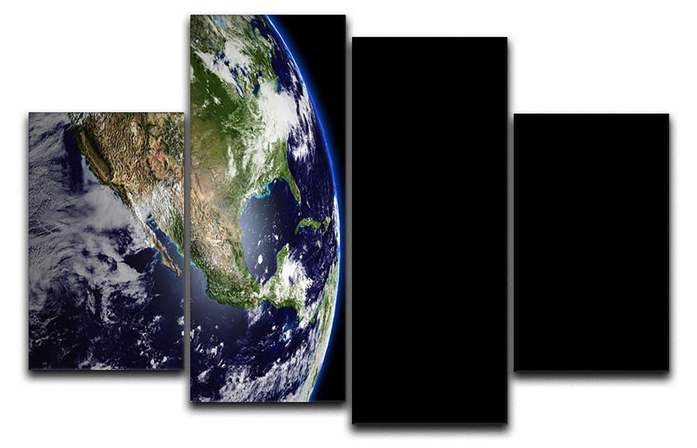 Planet Earth in universe or space 4 Split Panel Canvas  - Canvas Art Rocks - 1