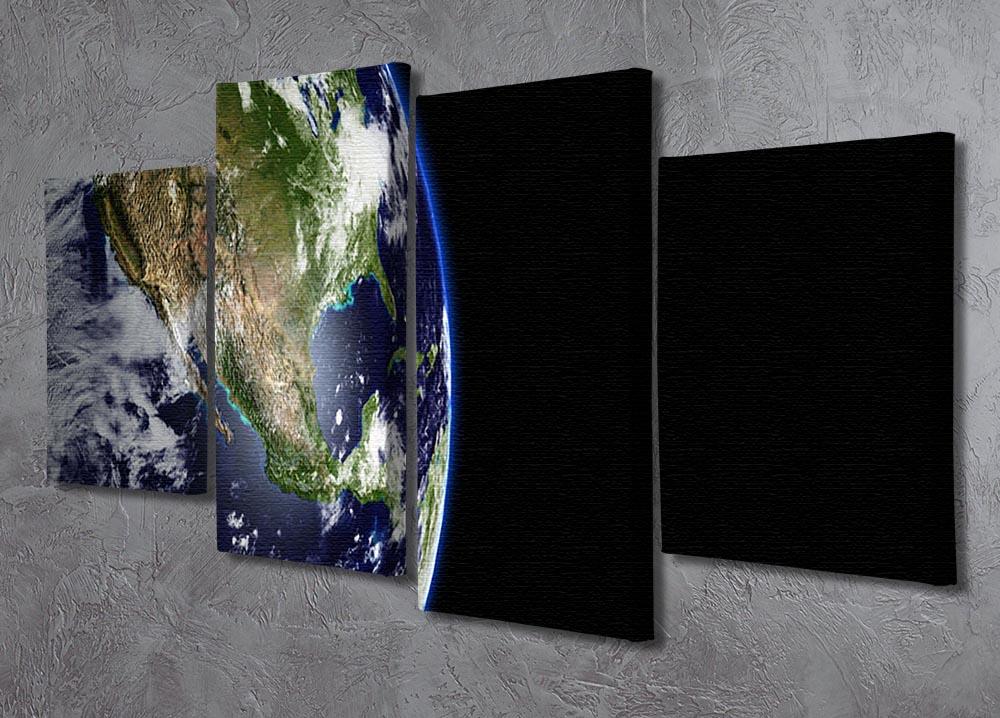 Planet Earth in universe or space 4 Split Panel Canvas - Canvas Art Rocks - 2