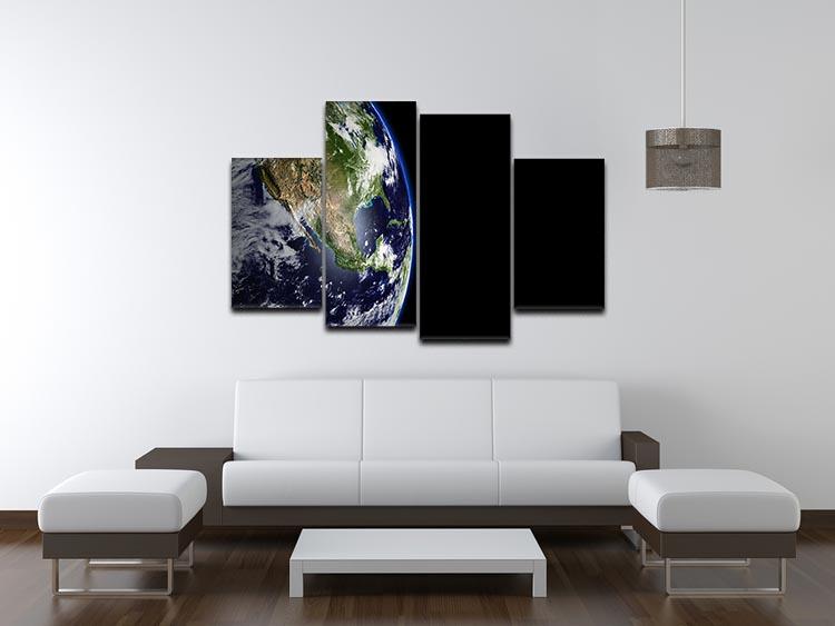 Planet Earth in universe or space 4 Split Panel Canvas - Canvas Art Rocks - 3