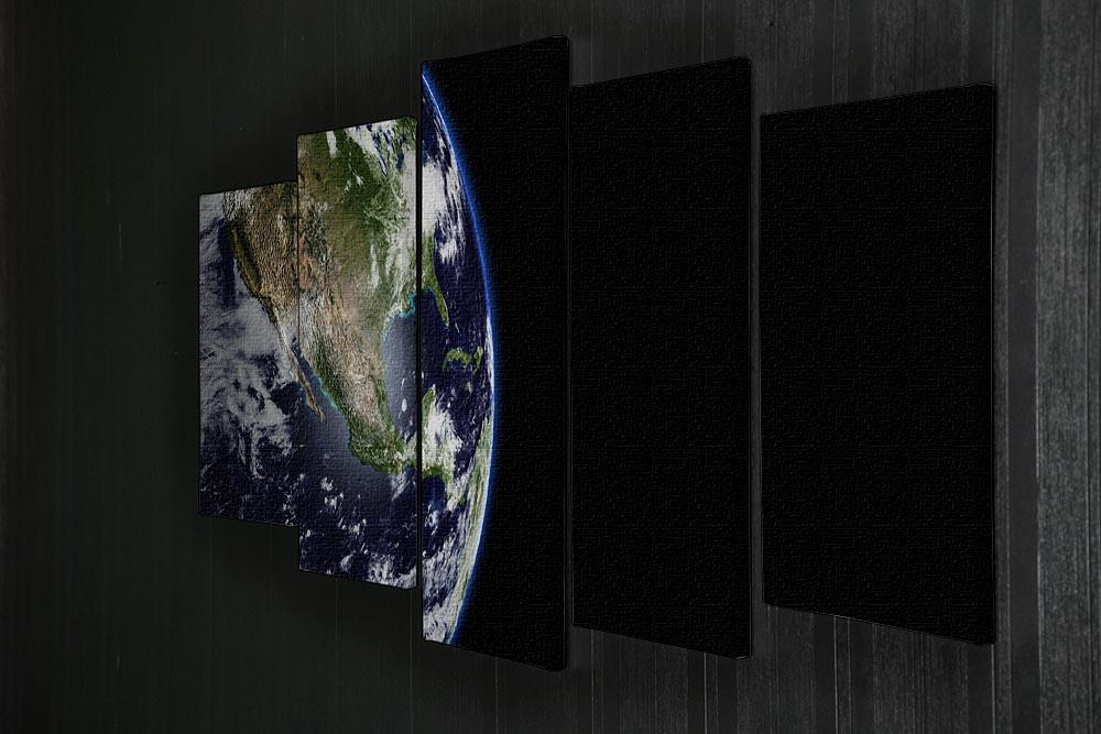 Planet Earth in universe or space 5 Split Panel Canvas - Canvas Art Rocks - 2