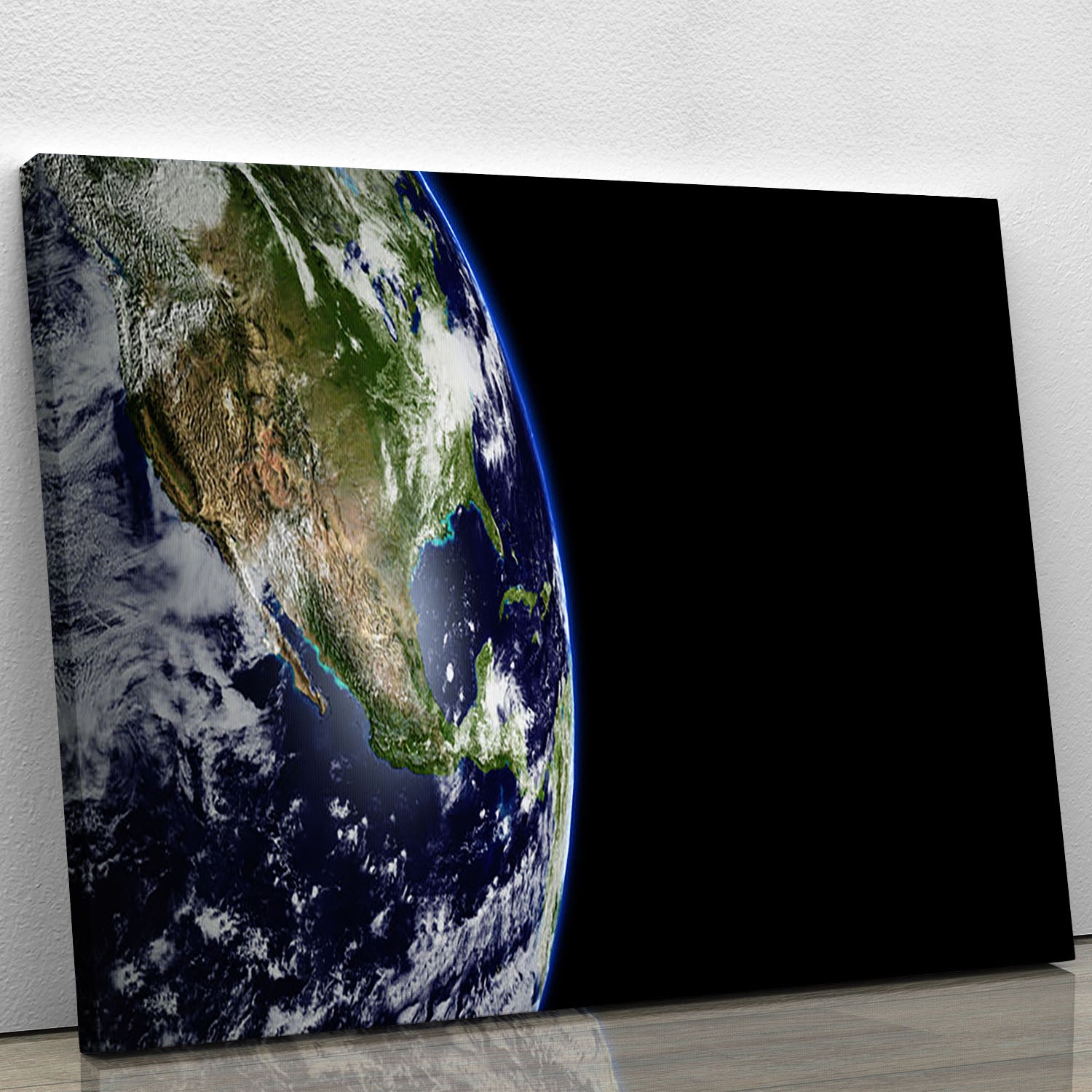 Planet Earth in universe or space Canvas Print or Poster - Canvas Art Rocks - 1