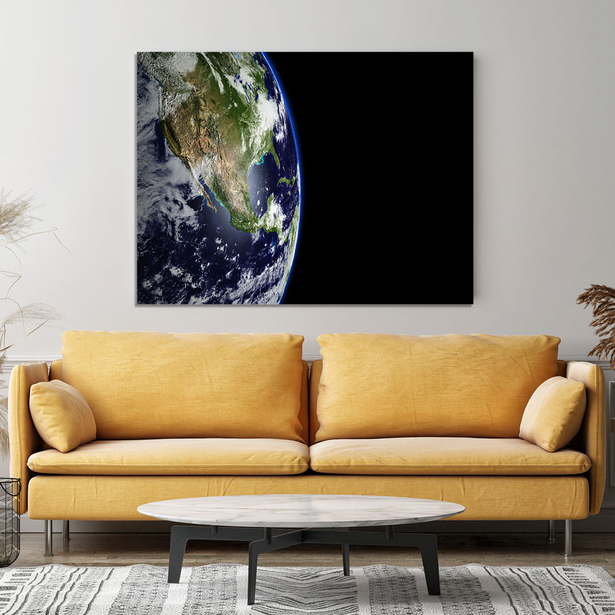 Planet Earth in universe or space Canvas Print or Poster - Canvas Art Rocks - 4