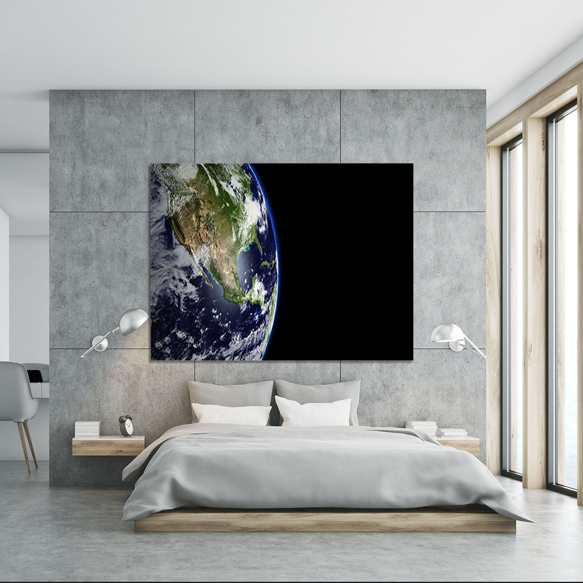 Planet Earth in universe or space Canvas Print or Poster - Canvas Art Rocks - 5