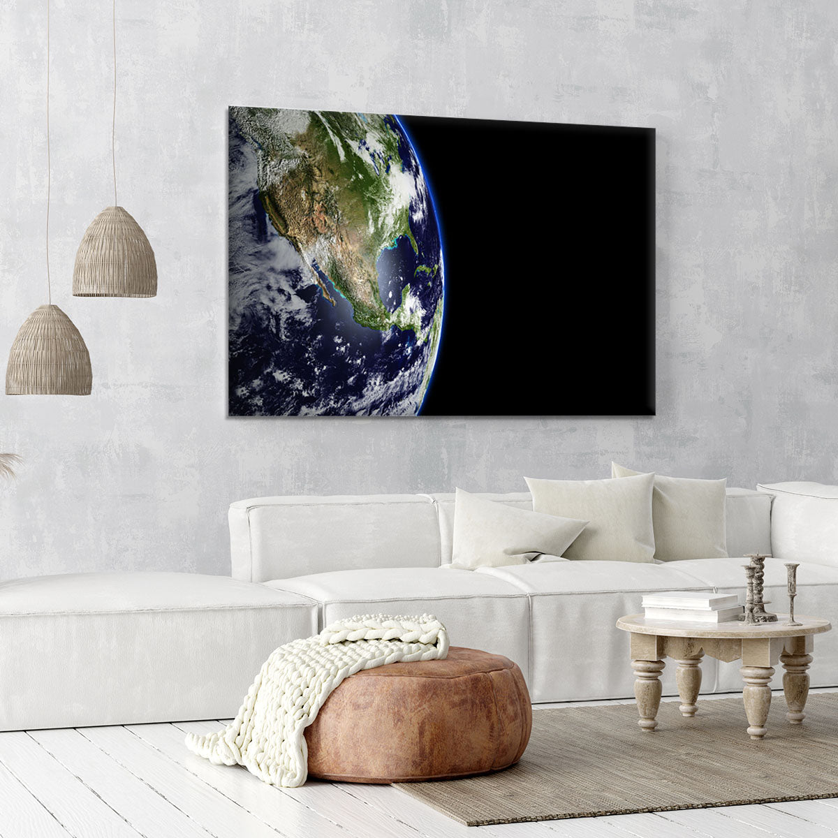 Planet Earth in universe or space Canvas Print or Poster - Canvas Art Rocks - 6