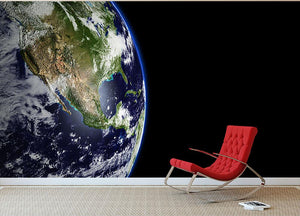 Planet Earth in universe or space Wall Mural Wallpaper - Canvas Art Rocks - 2