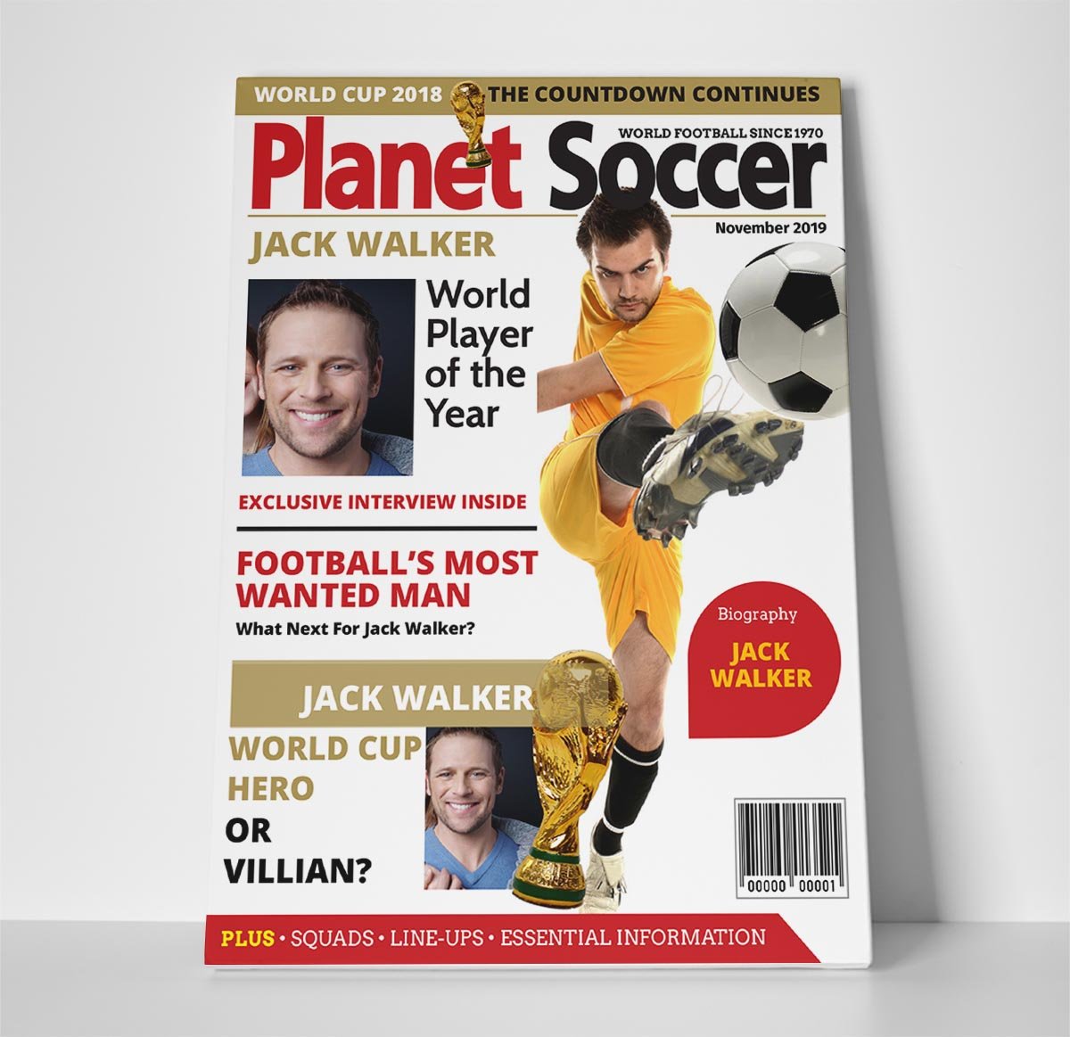 Planet Soccer Magazine Cover Spoof Canvas Print