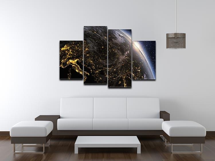 Planet earth Europe zone 4 Split Panel Canvas - Canvas Art Rocks - 3