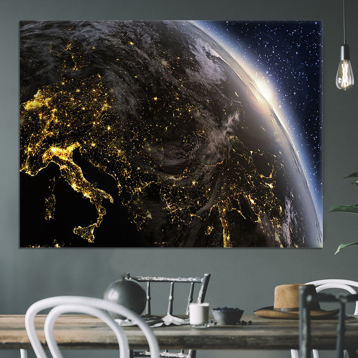 Planet earth Europe zone Canvas Print or Poster - Canvas Art Rocks - 3