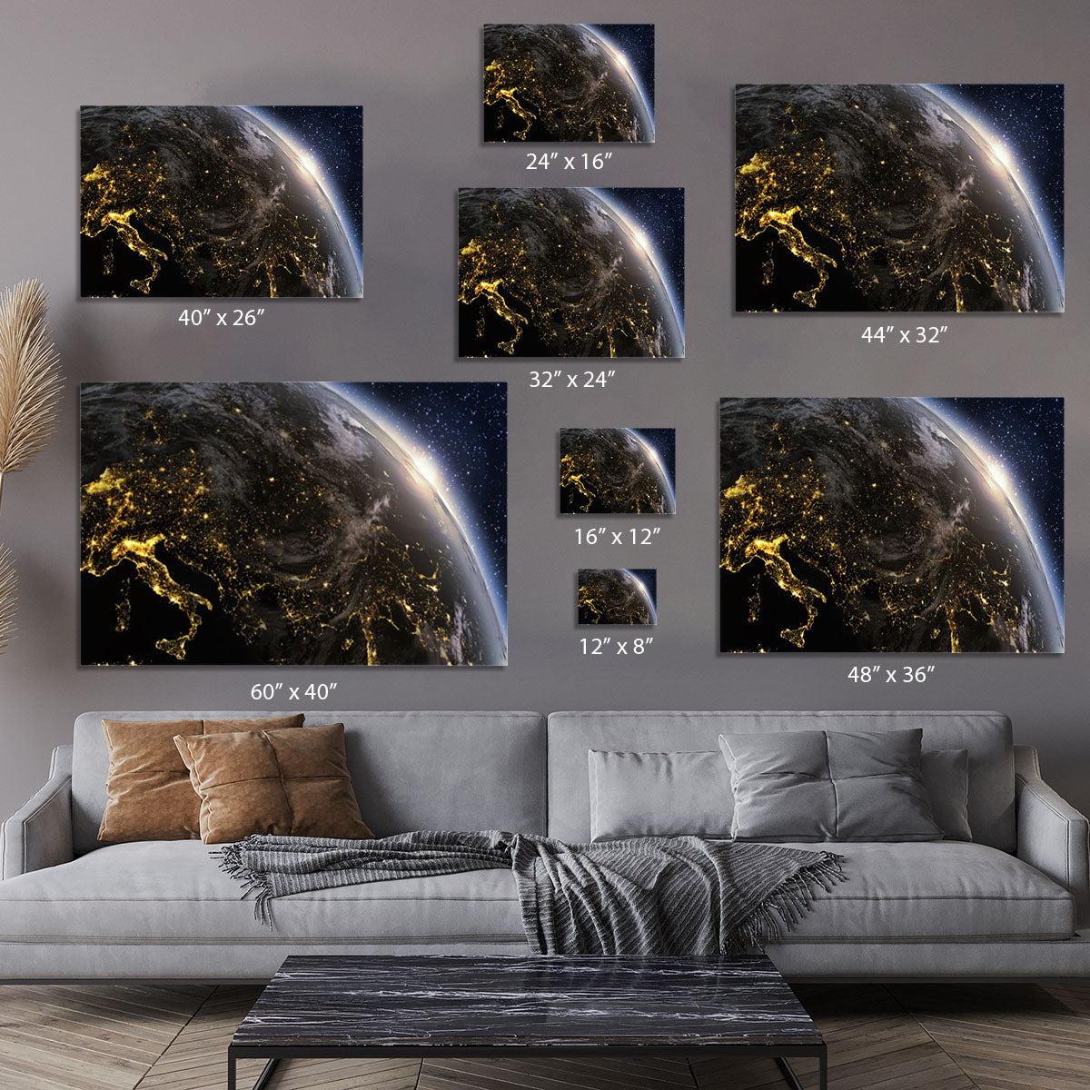 Planet earth Europe zone Canvas Print or Poster - Canvas Art Rocks - 7