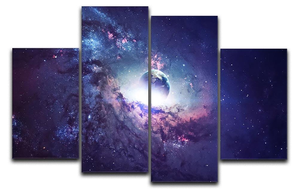 Planets Stars and Galaxies 4 Split Panel Canvas  - Canvas Art Rocks - 1