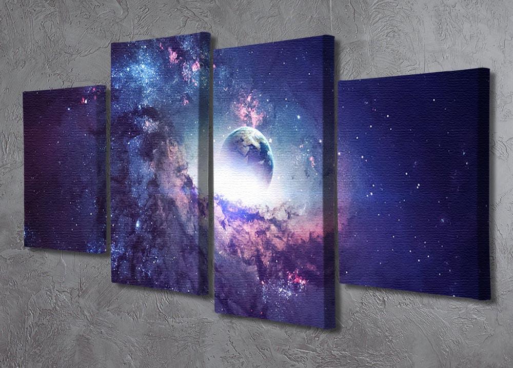 Planets Stars and Galaxies 4 Split Panel Canvas - Canvas Art Rocks - 2