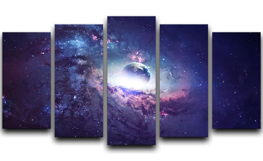 Planets Stars and Galaxies 5 Split Panel Canvas  - Canvas Art Rocks - 1