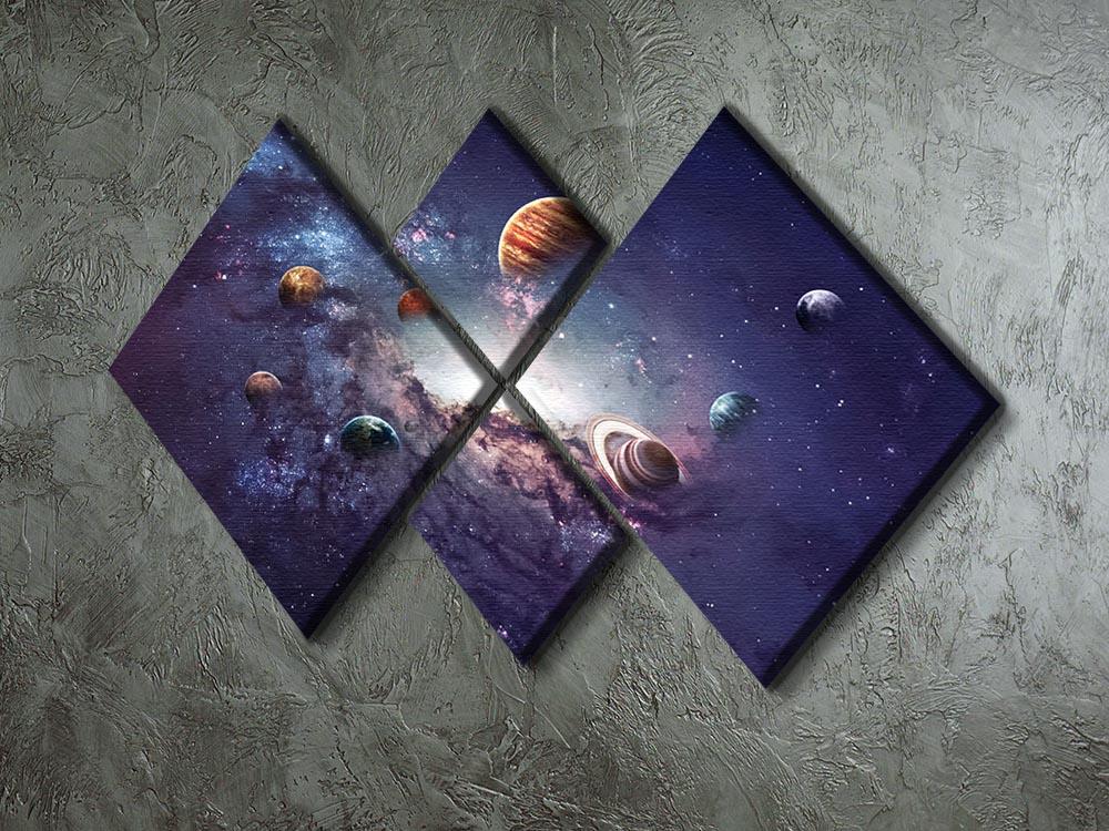Planets in the solar system 4 Square Multi Panel Canvas - Canvas Art Rocks - 2