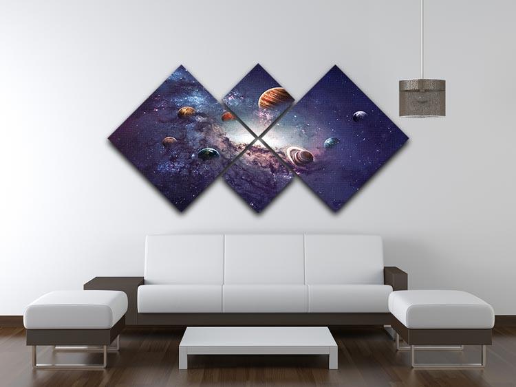 Planets in the solar system 4 Square Multi Panel Canvas - Canvas Art Rocks - 3