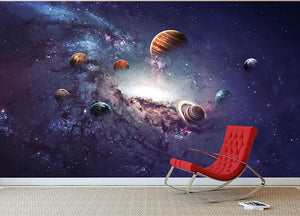 Planets in the solar system Wall Mural Wallpaper - Canvas Art Rocks - 2