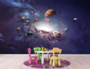 Planets in the solar system Wall Mural Wallpaper - Canvas Art Rocks - 3